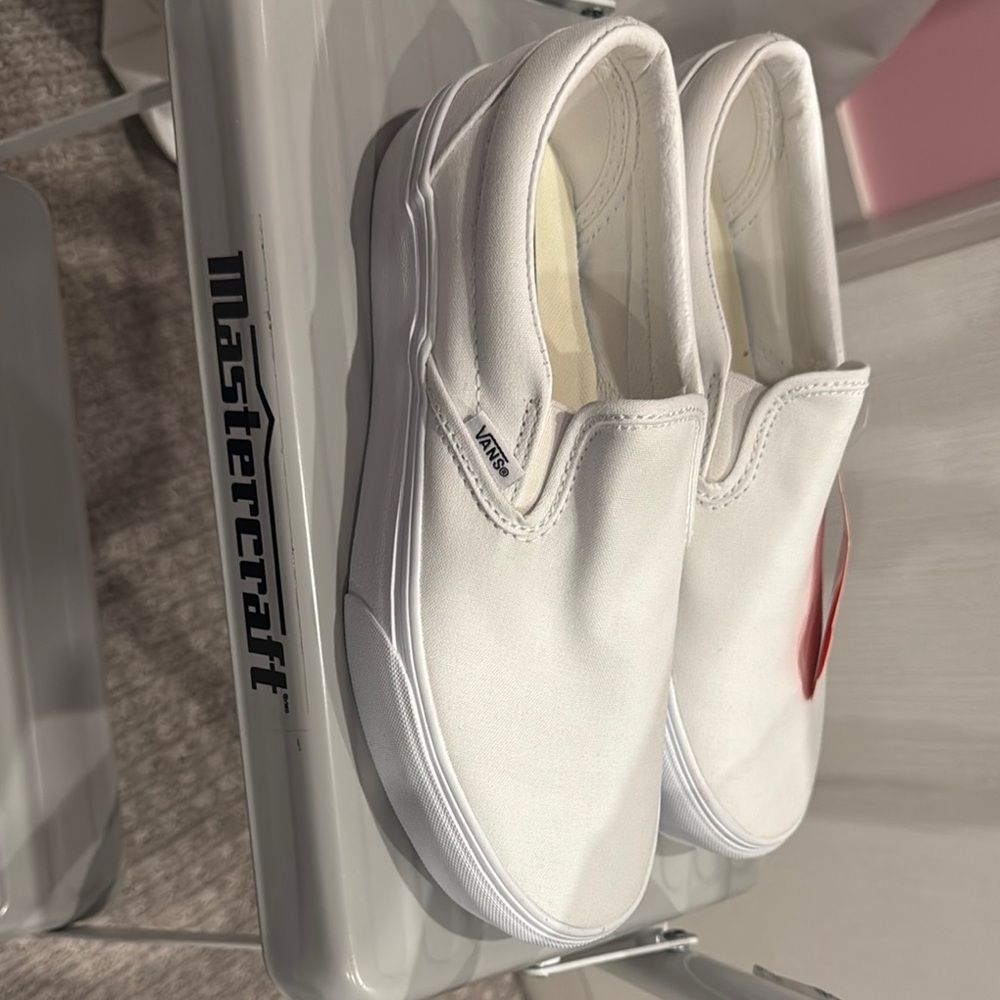 Vans White Slip-On Sneakers